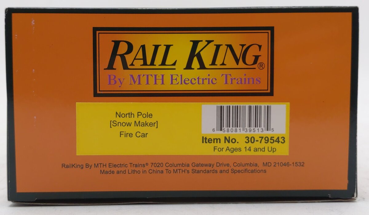 MTH 30-79543 O North Pole Snow Maker Fire Car #3225 LN/Box