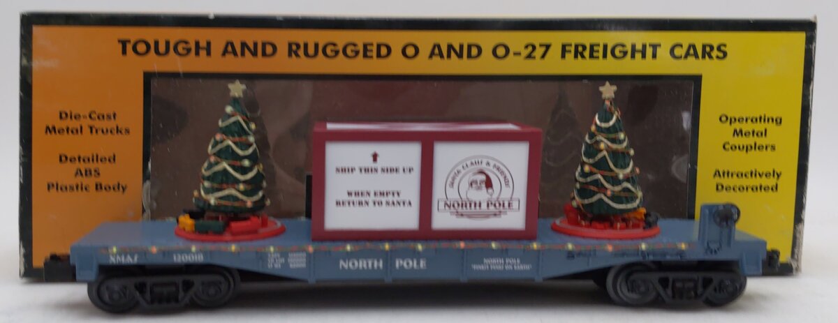MTH 30-76736 O North Pole Flatcar with Lighted Christmas Trees