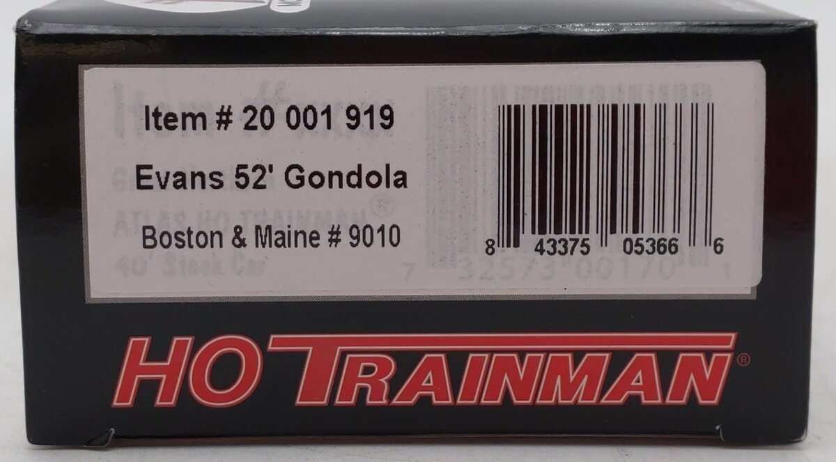Atlas 20001919 HO Boston & Maine Evans 52’ Gondola (Orange/Black) #9010