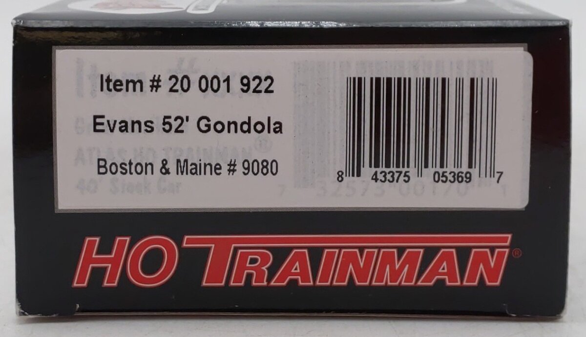 Atlas 20001922 HO Boston & Maine Evans 52’ Gondola (Orange/Black) #9080