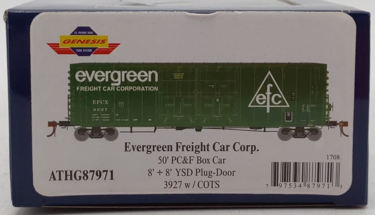 Athearn G87971 HO Evergreen 50' PC&F Box/8' & 8' YSD Plug #3927