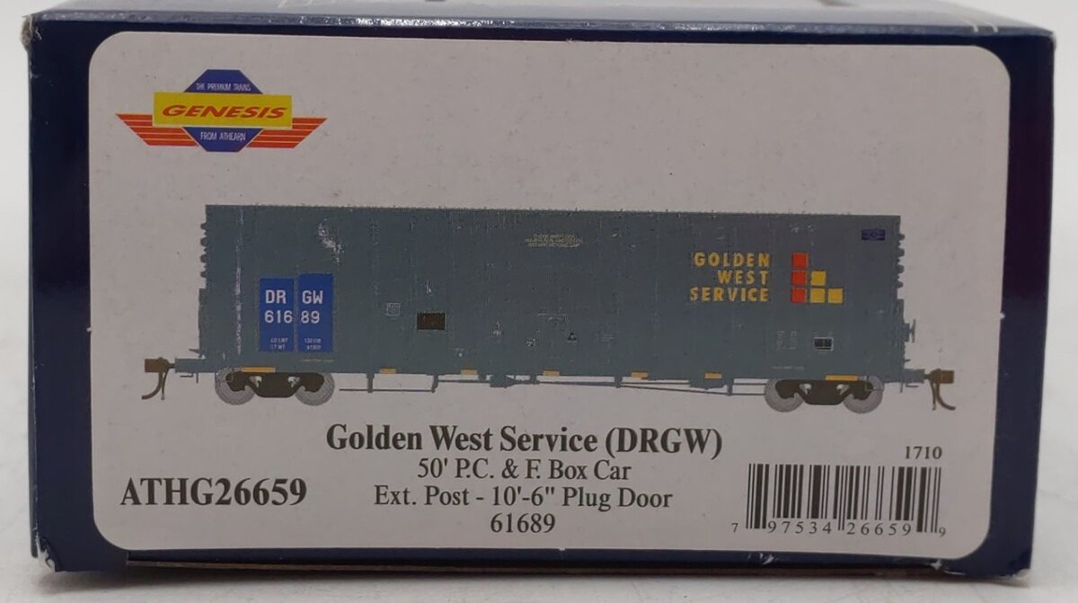 Athearn G26659 HO GWS/D&RGW 50' PC&F Boxcar w/ 10'6