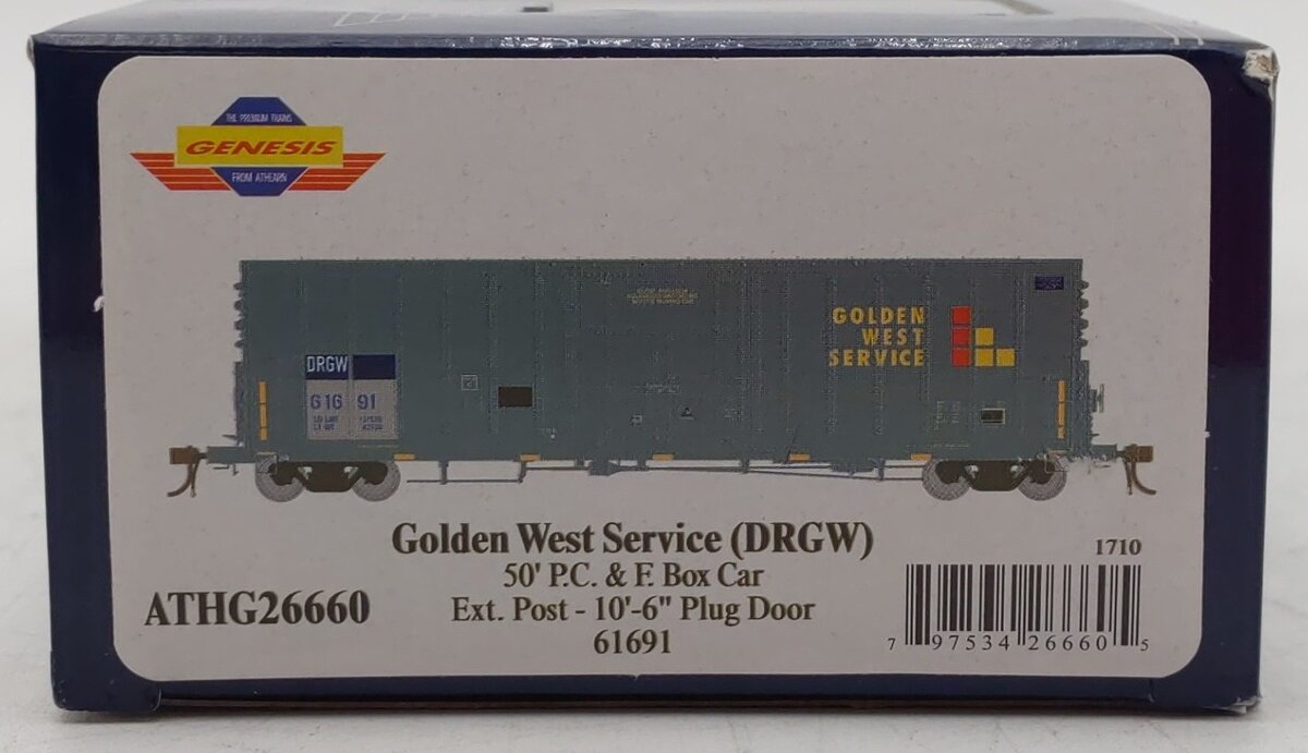 Athearn G26660 HO GWS/D&RGW 50' PC&F Boxcar w/ 10'6" Door #61691