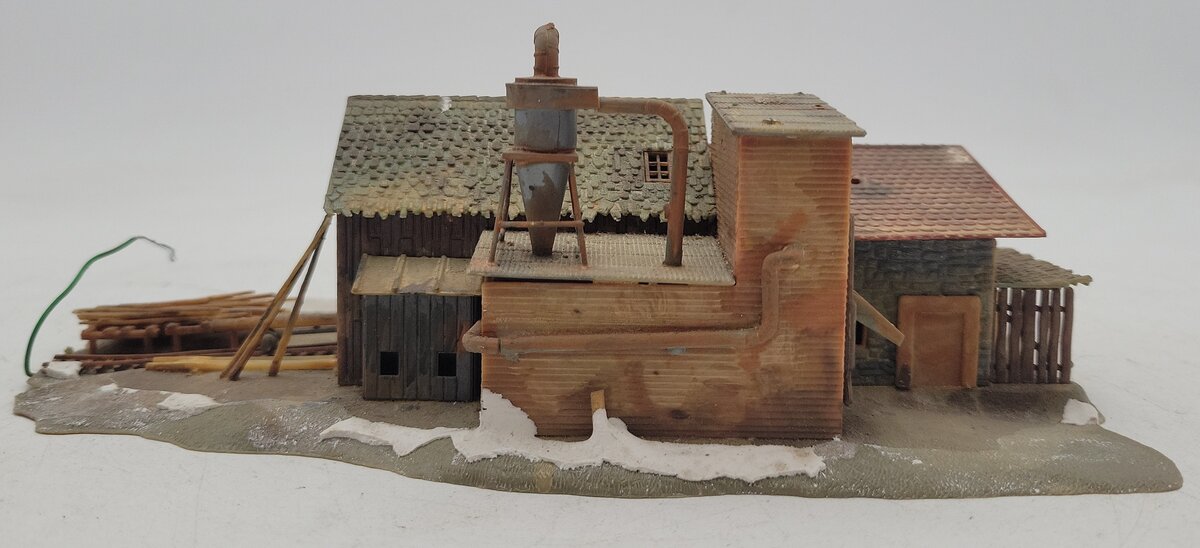 Faller 2251 N Scale Sawmill Building-Weathered