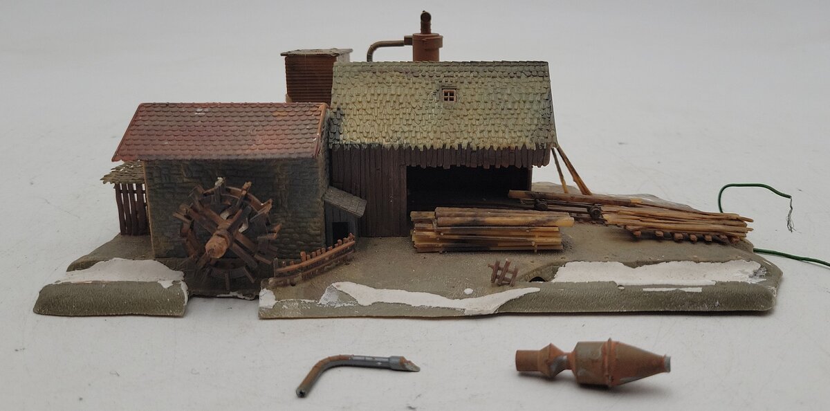 Faller 2251 N Scale Sawmill Building-Weathered