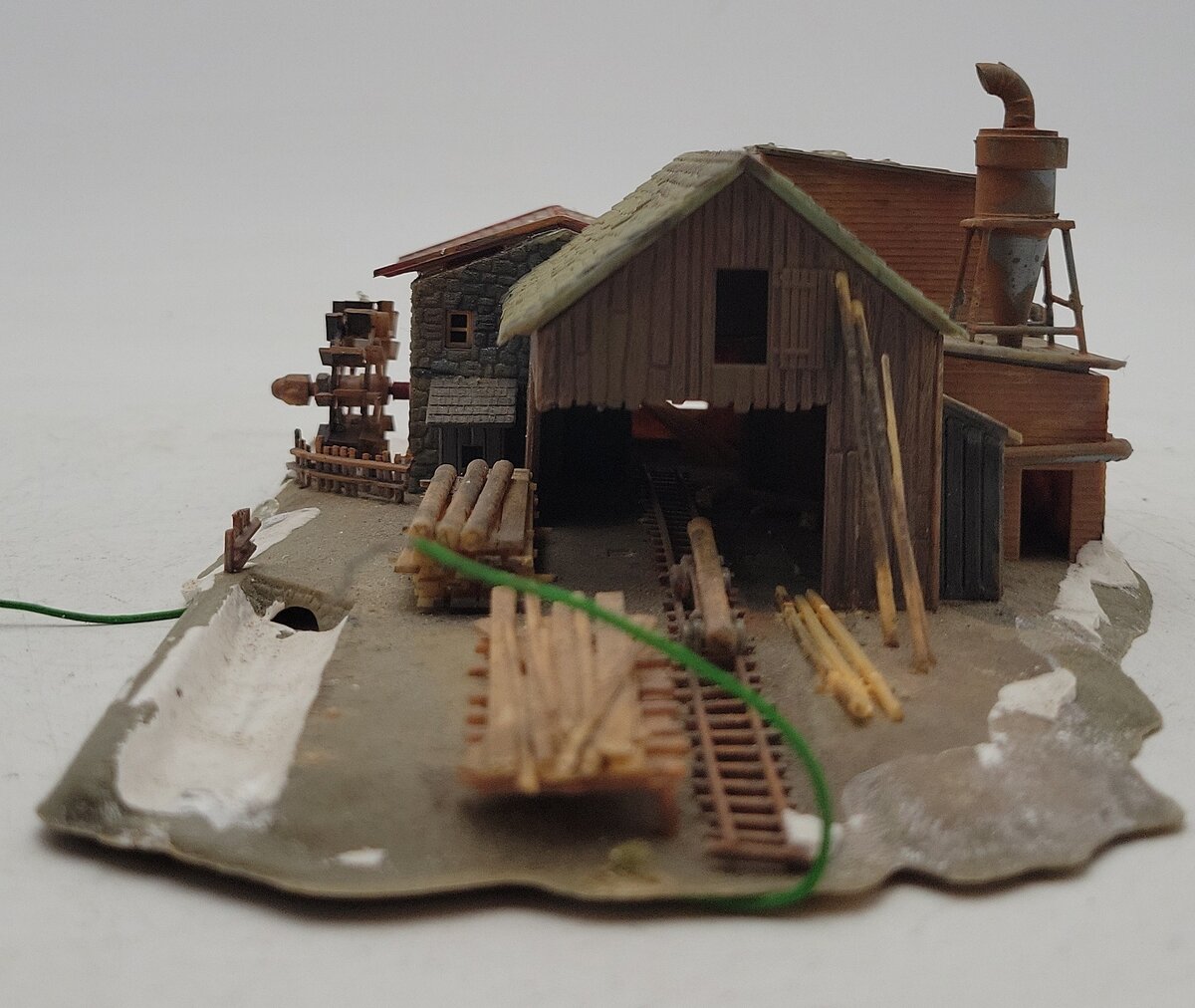Faller 2251 N Scale Sawmill Building-Weathered