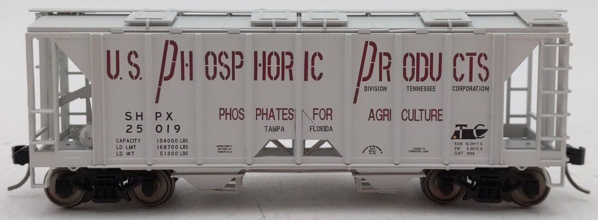 Bowser 42775 HO US Phosphoric Products 70-Ton 2-Bay Covered Hopper RTR #25019