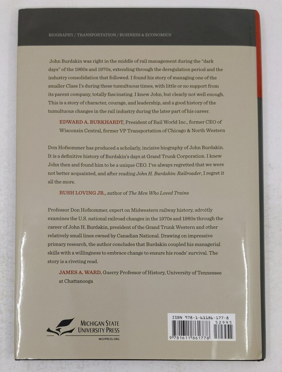 John H. Burdakin: Railroader Hardcover Book By Don L. Hofsommer EX
