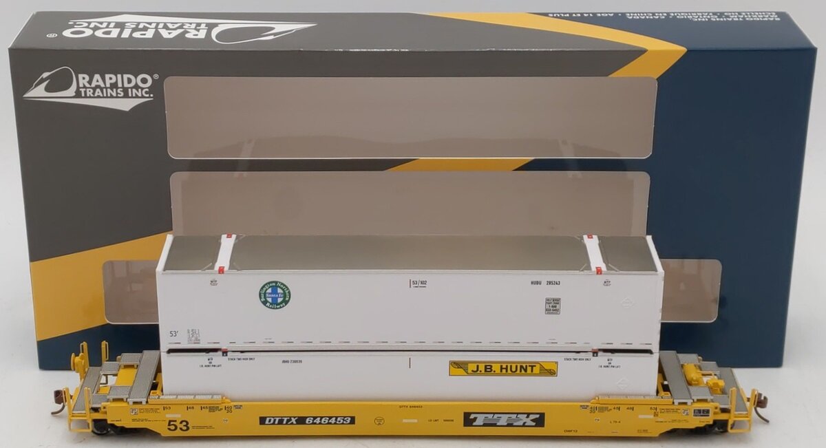 Rapido Trains 401010 HO TTX 53' Gunderson Husky Stack #646453