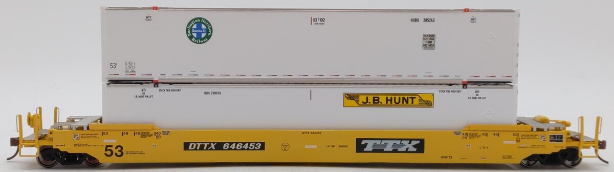 Rapido Trains 401010 HO TTX 53' Gunderson Husky Stack #646453