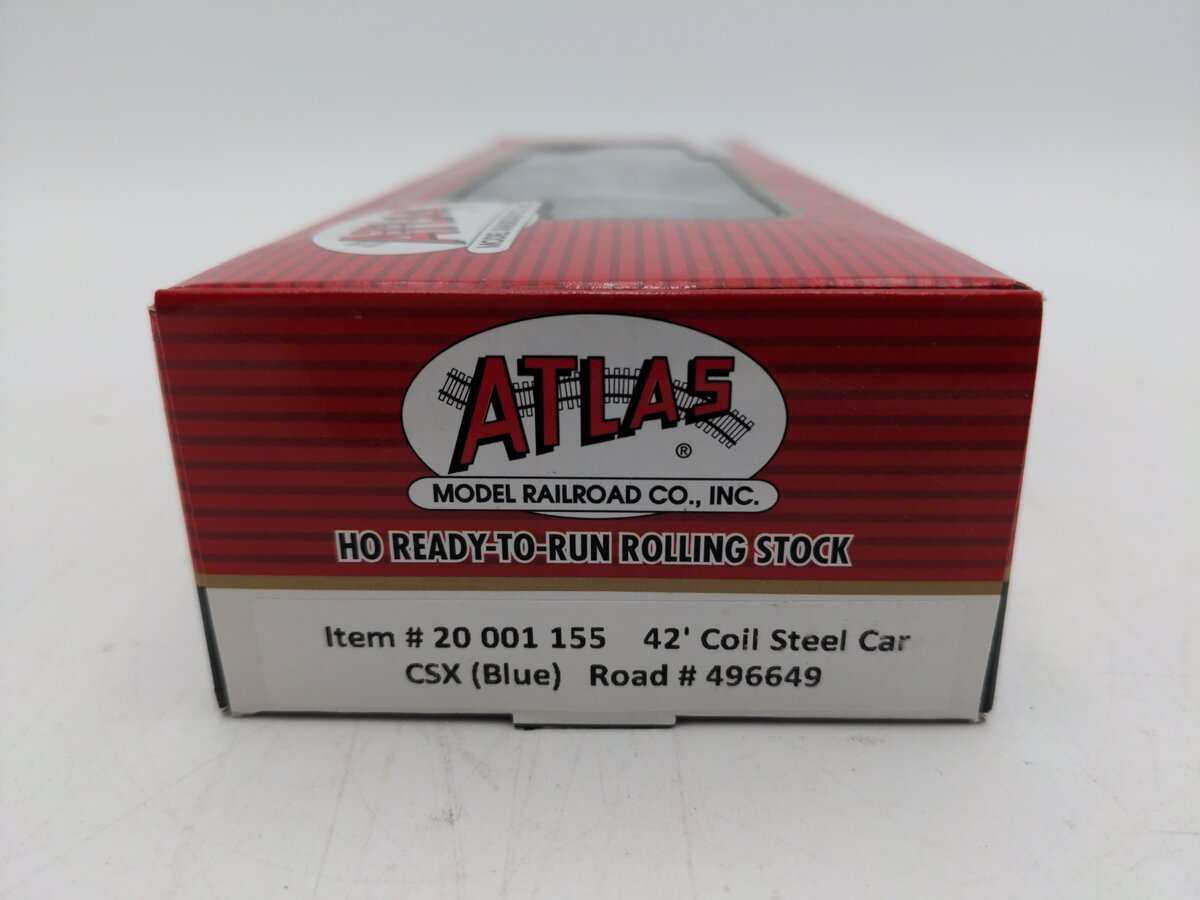 Atlas 20001155 HO Scale Ready-to-Run 42' Fishbelly Coil Car - CSX Blue #496649
