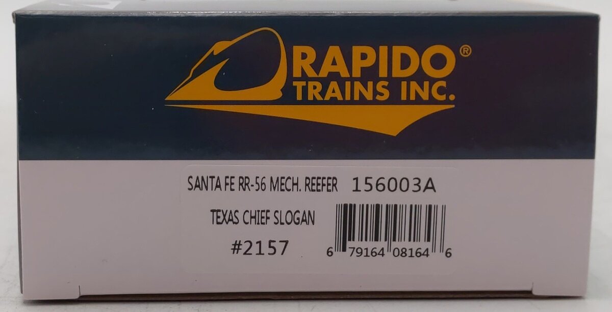 Rapido Trains 156003A HO SF Texas Chief Slogan RR-56 Mechanical Reefer #2157