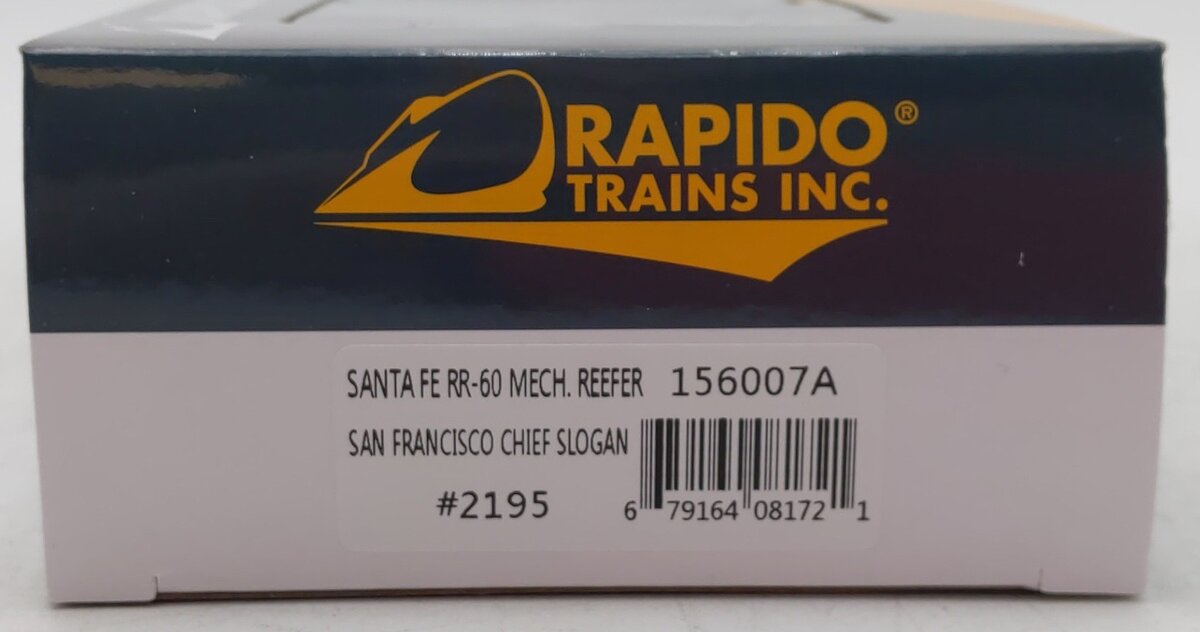 Rapido Trains 156007A HO SF Chief Slogan RR-60 Mechanical Reefer #2195