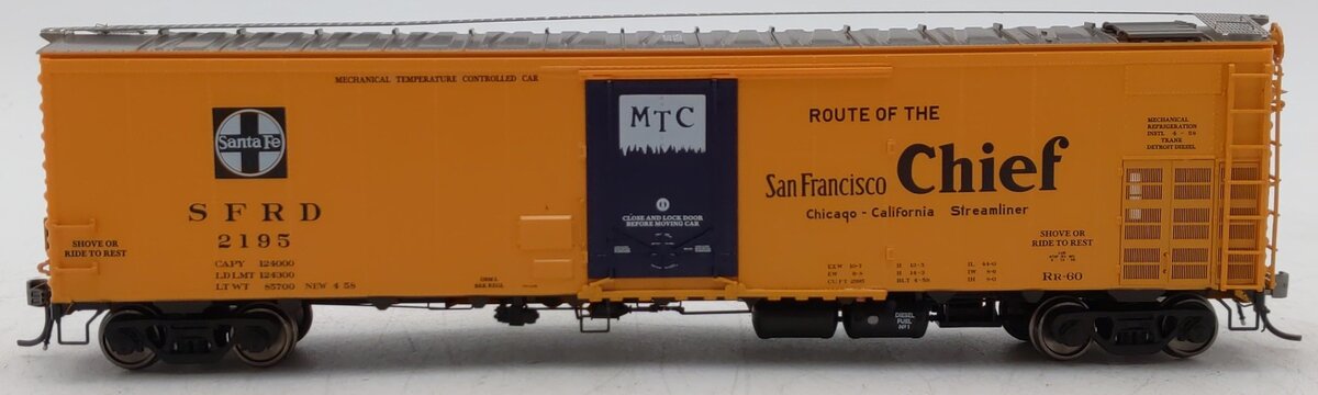 Rapido Trains 156007A HO SF Chief Slogan RR-60 Mechanical Reefer #2195