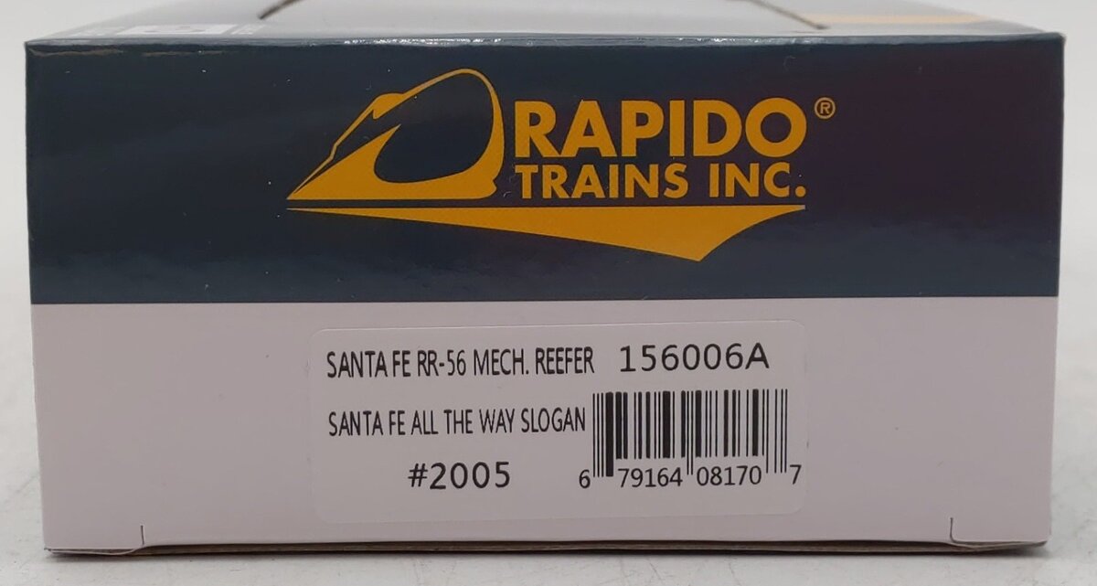 Rapido Trains 156006A HO SF (SF All The Way Slogan) RR-56 Mechanical Reefer Car