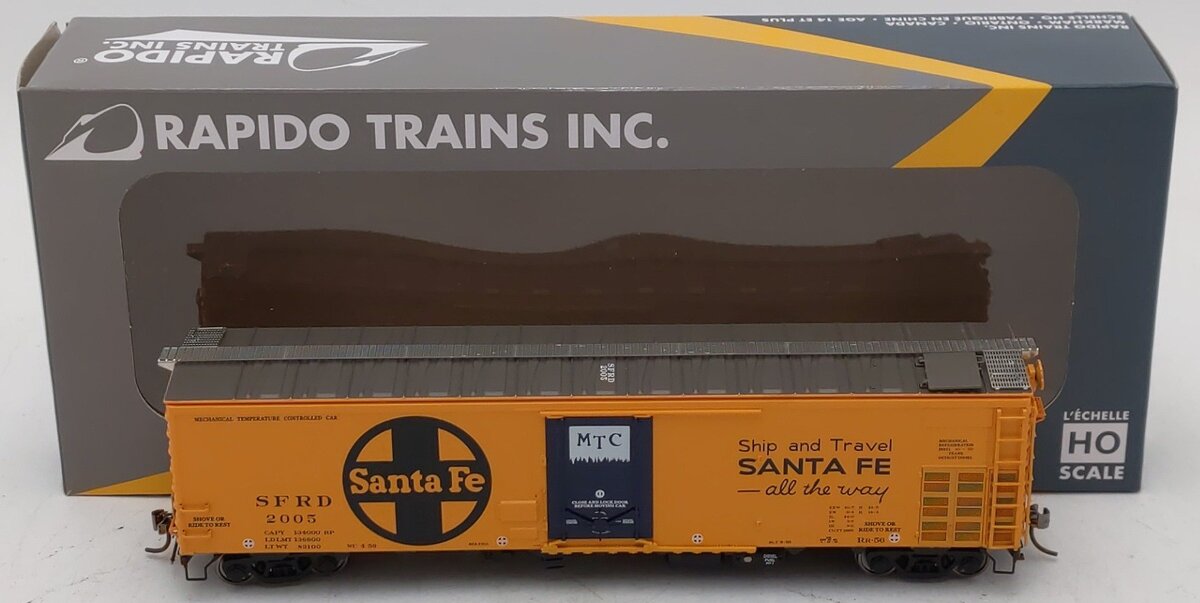 Rapido Trains 156006A HO SF (SF All The Way Slogan) RR-56 Mechanical Reefer Car