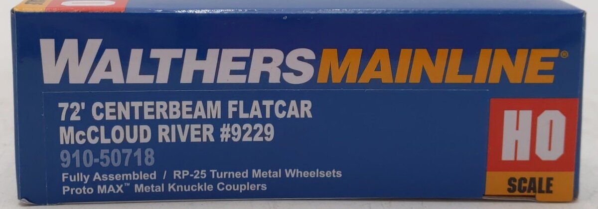 Walthers 910-50718 HO McCloud River 72' Centerbeam Flatcar Ready to Run #9229