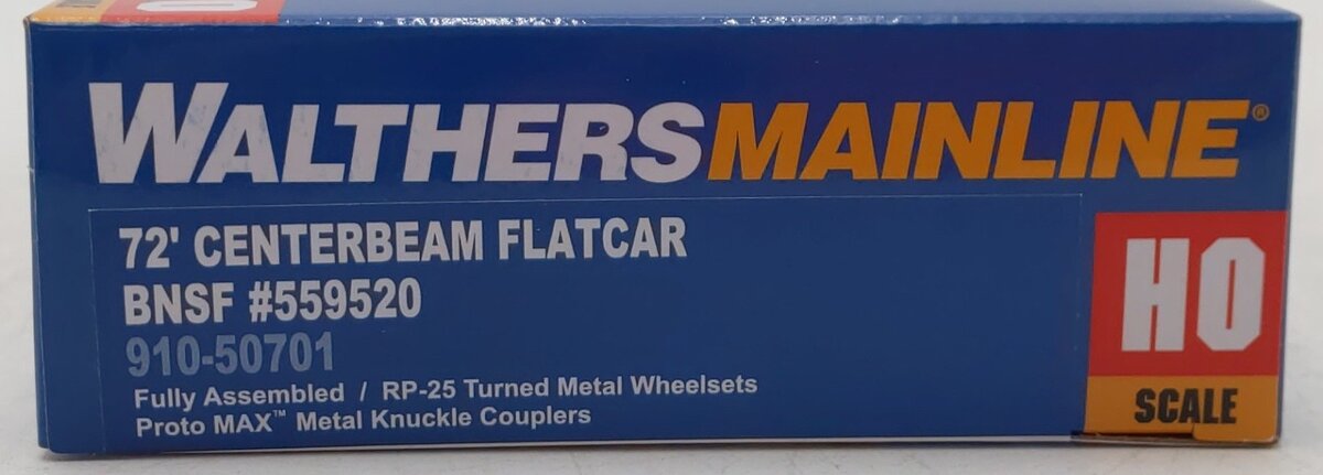 Walthers 910-50701 HO BNSF 72' Centerbeam Flatcar with Standard Beam RTR #559520