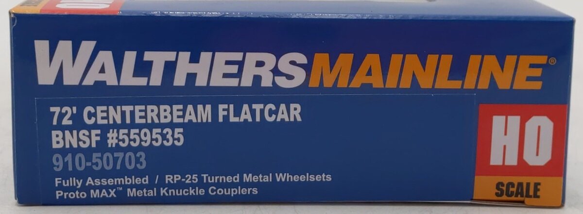 Walthers 910-50703 HO BNSF 72' Centerbeam Flatcar with Standard Beam RTR #559535