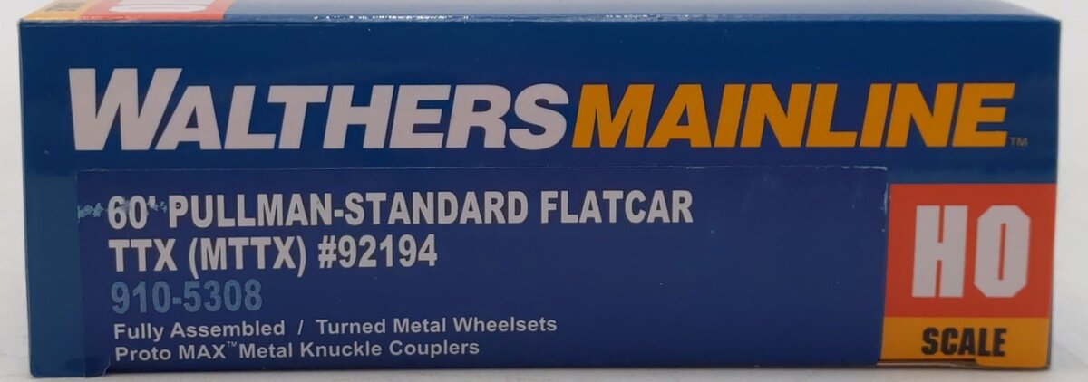 Walthers 910-5308 HO Trailer-Train MTTX 60' Pullman-Standard Flatcar #92194