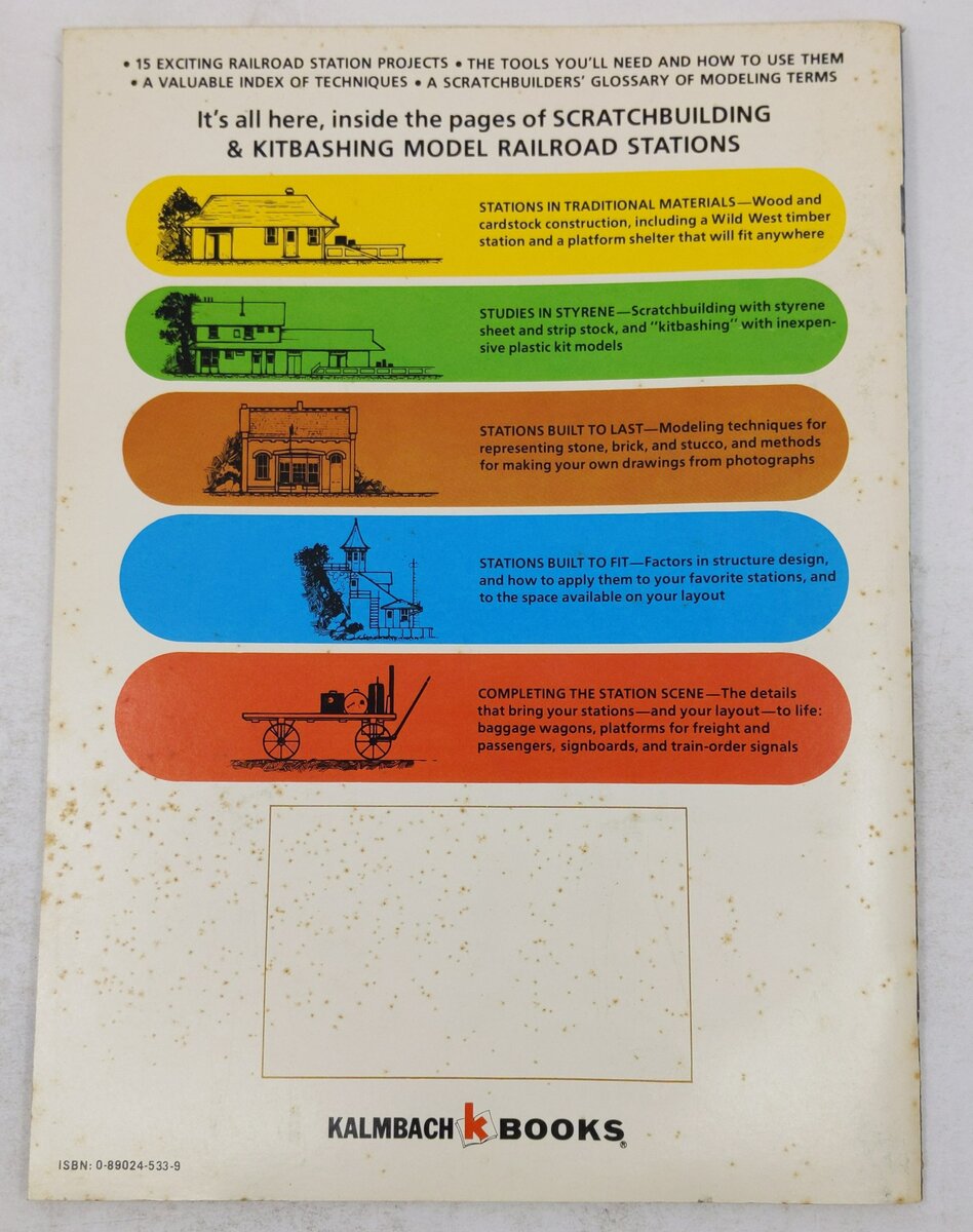 Scratchbuilding and Kitbashing Model Railroad Stations Paperback Book Bob Hayden VG