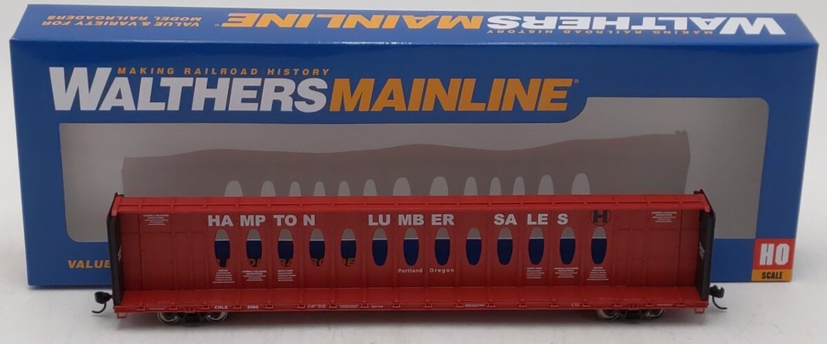 Walthers 910-50709 HO Hampton Lumber 72' Centerbeam Flatcar RTR #2566