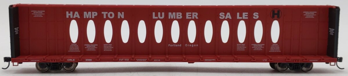 Walthers 910-50709 HO Hampton Lumber 72' Centerbeam Flatcar RTR #2566