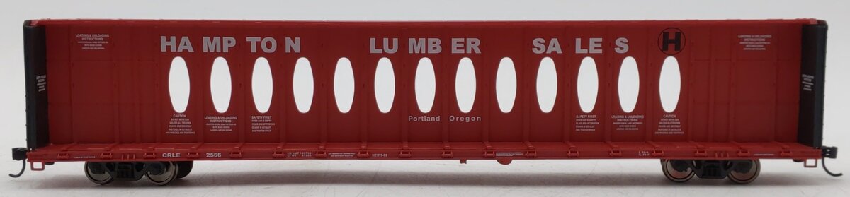 Walthers 910-50709 HO Hampton Lumber 72' Centerbeam Flatcar RTR #2566