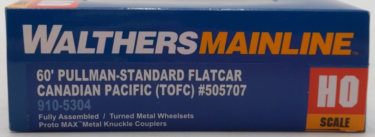 Walthers 910-5304 HO Canadian Pacific 60' Pullman-Standard Flatcar #505707