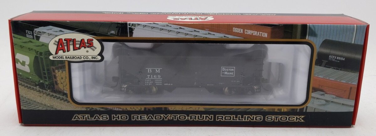 Atlas 1862-6 HO Scale Boston & Maine Offset Side Hopper #7169 LN/Box