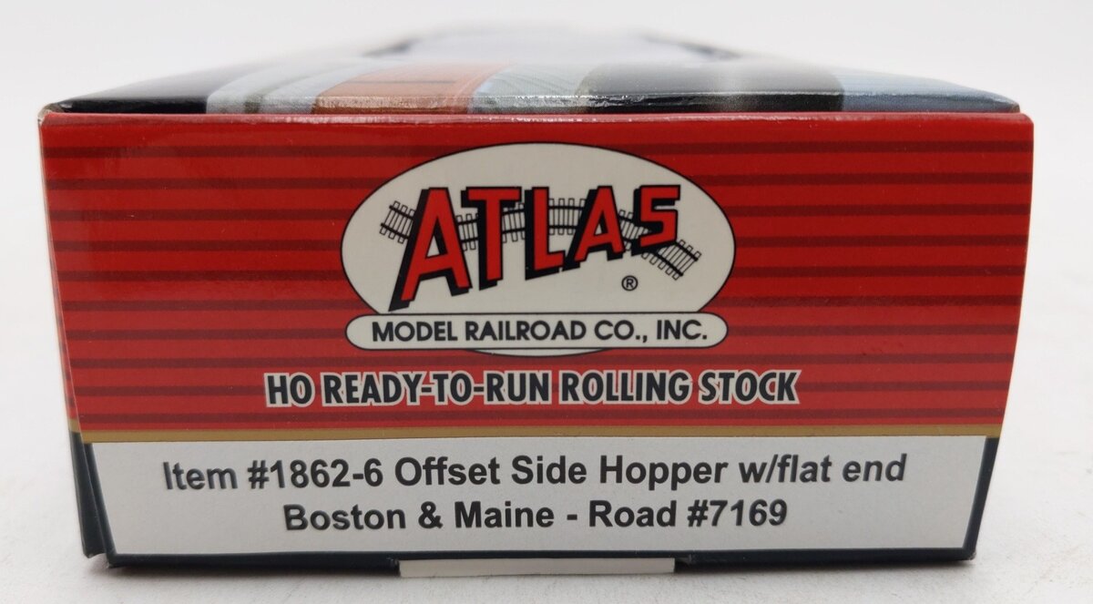 Atlas 1862-6 HO Scale Boston & Maine Offset Side Hopper #7169 LN/Box