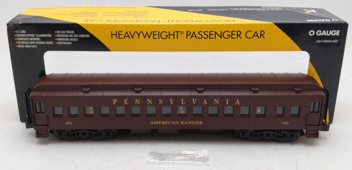 K-Line O Gauge PRR "American Ranger" Coach Passenger Car #2626 LN/Box