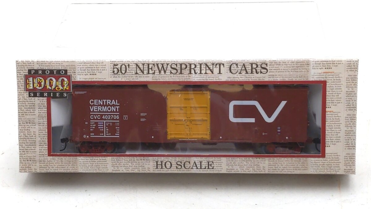 Proto 1000 400508 HO Scale Central Vermont 50' Newsprint Box Car #402706 LN/Box