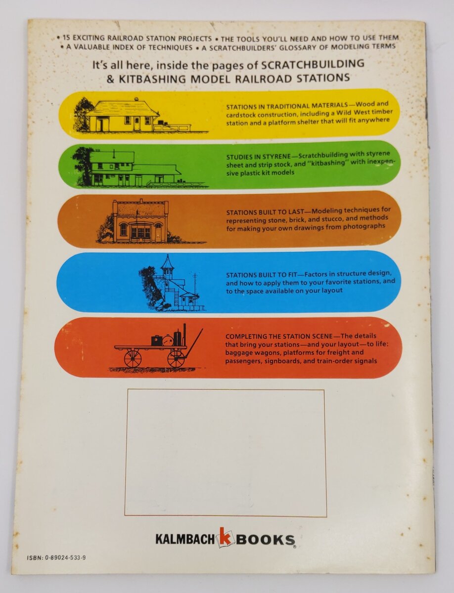 Scratchbuilding and Kitbashing Model Railroad Stations Paperback By Bob Hayden VG