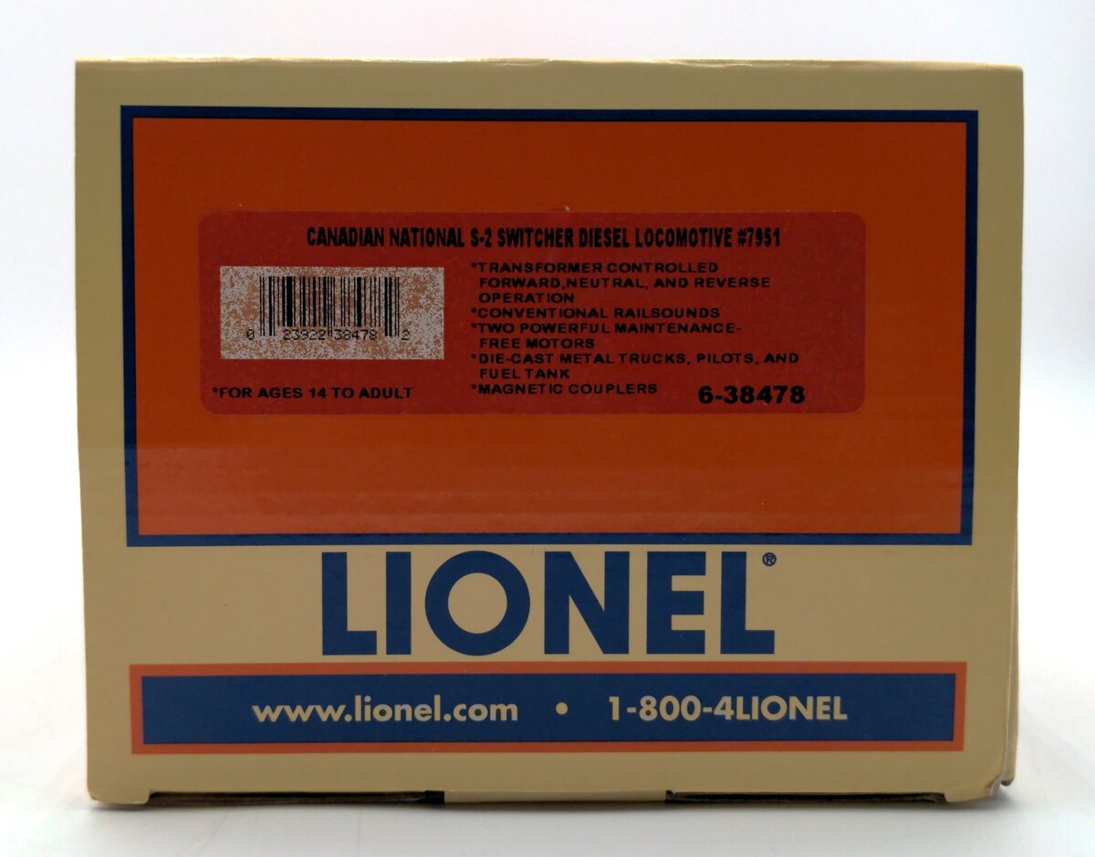 Lionel 6-38478 O Canadian National Alco S-2 Diesel Switcher #7951