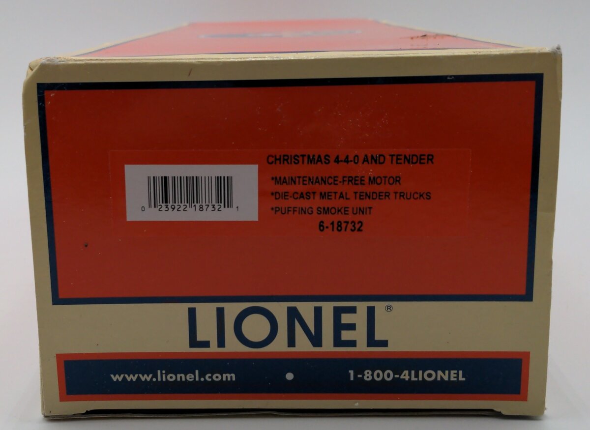 Lionel 6-18732 O North Pole 4-4-0 Steam Locomotive & Tender #25 LN/Box
