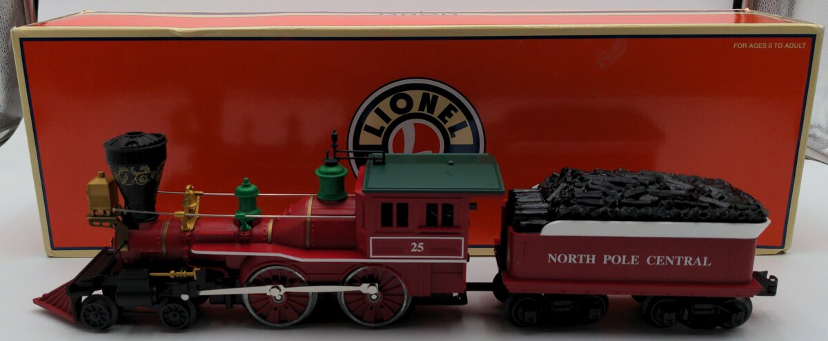Lionel 6-18732 O North Pole 4-4-0 Steam Locomotive & Tender #25 LN/Box