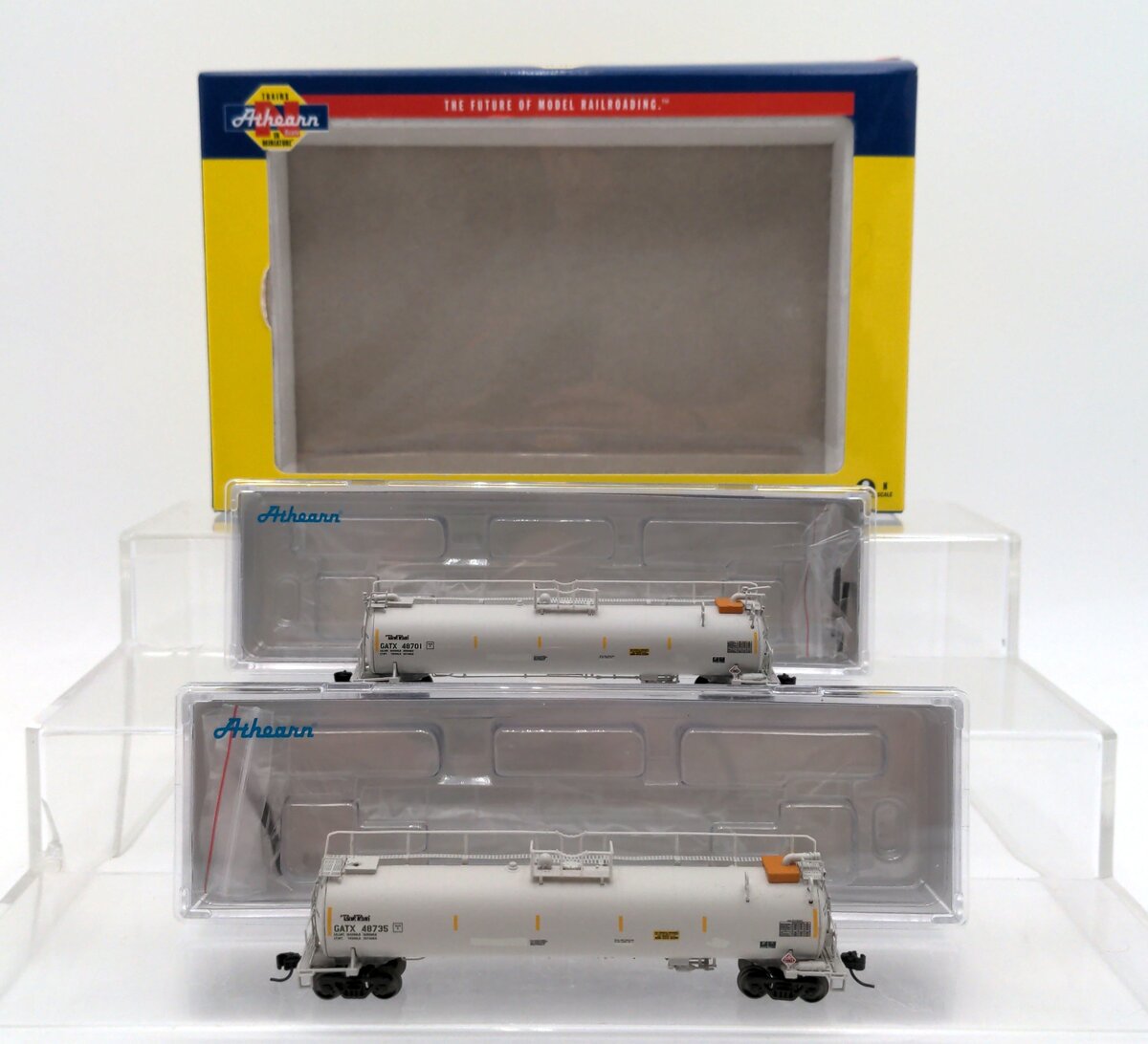 Athearn 15007 N GATX TankTrain A/B Set White #48701 #48735