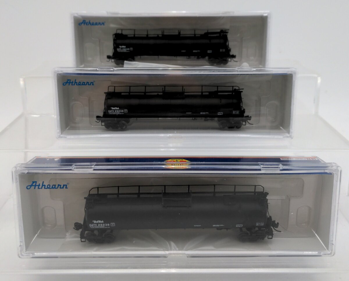 Athearn 14995 N GATX/Late Tank Train A/B Ends & Intermediate Car