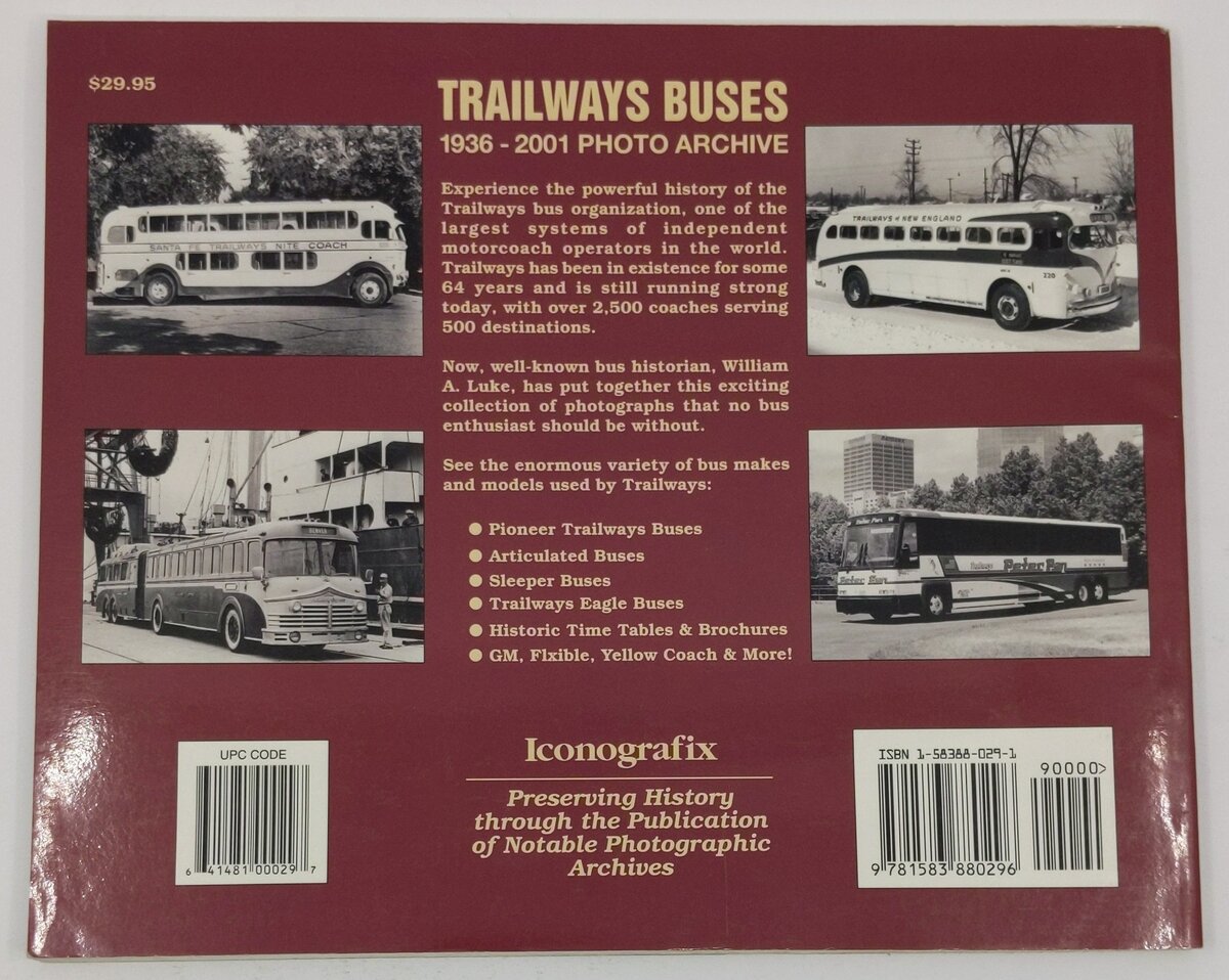 Trailways Buses 1936-2001 Photo Archive Paperback Book By William A. Luke EX