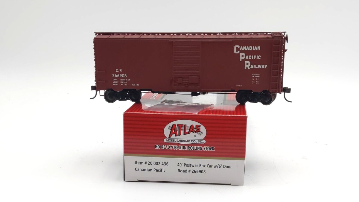 Atlas 20002436 HO Canadian Pacific AAR Post-War Boxcar w/6' Door #266908