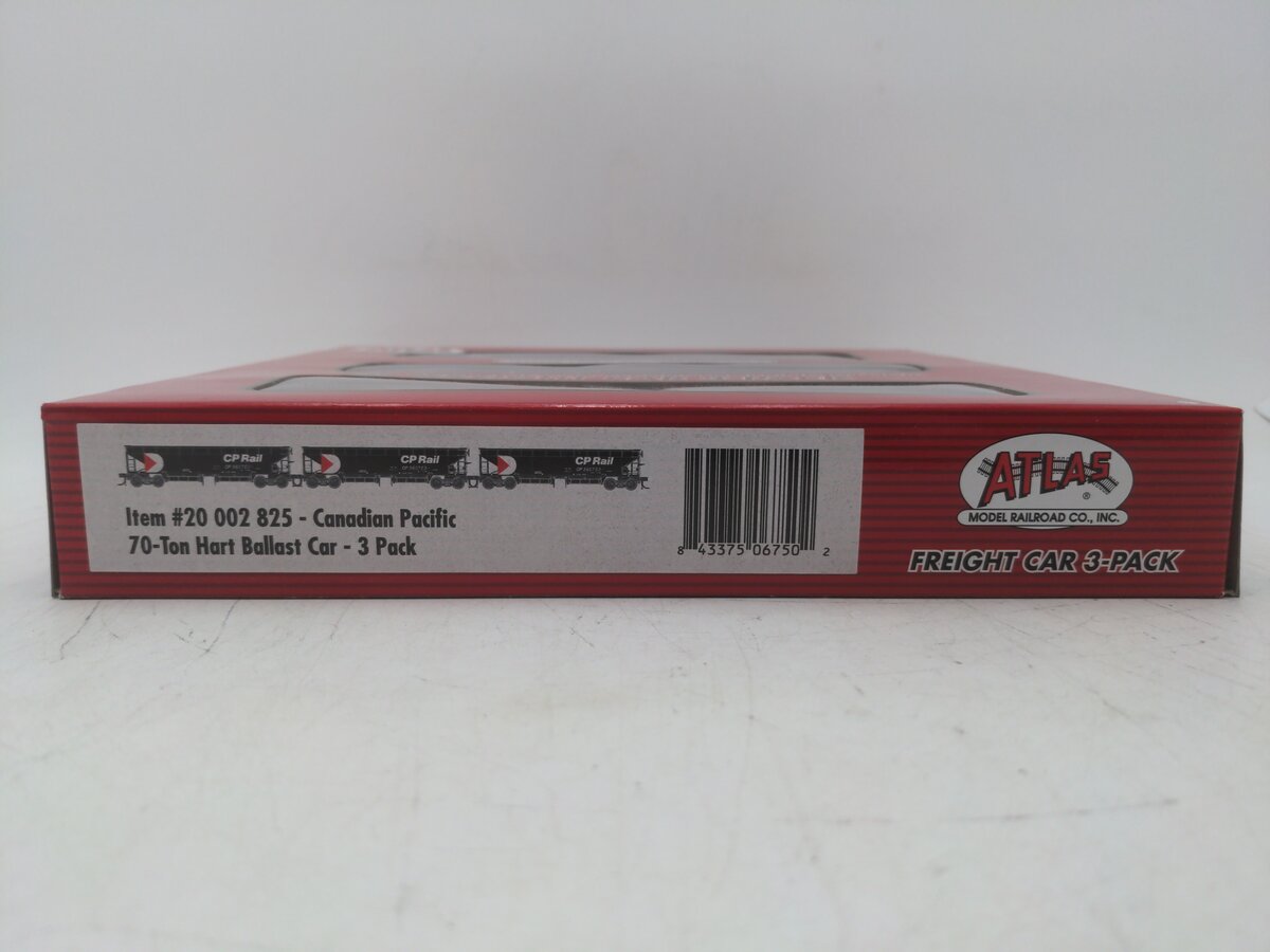 Atlas 20002825 HO Canadian Pacific 70-Ton Hart Ballast Cars 3PK
