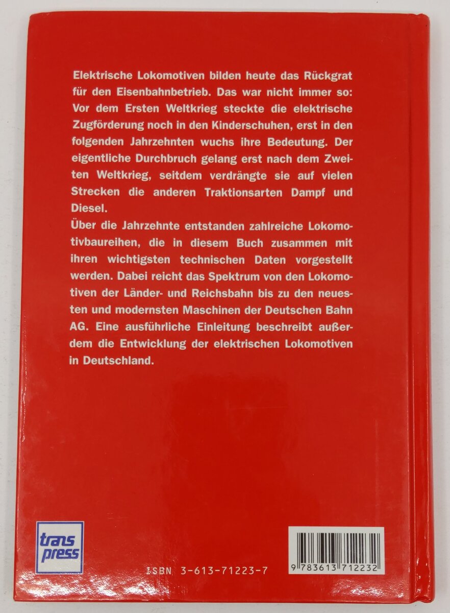 Typenkunde deutscher Elektrolokomotiven Hardcover Book By ulrich-lieb EX