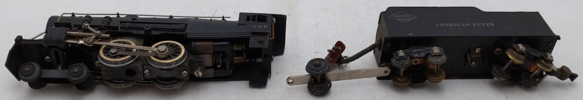 American Flyer 302 Vintage S Reading 4-4-2 Atlantic Steam Locomotive & Tender
