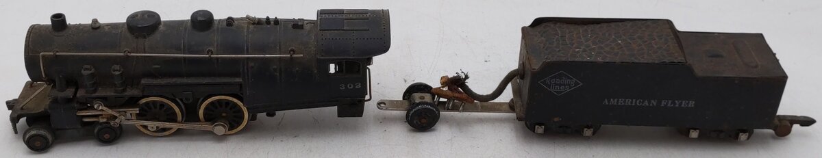 American Flyer 302 Vintage S Reading 4-4-2 Atlantic Steam Locomotive & Tender