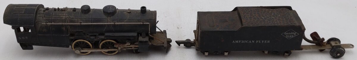 American Flyer 302 Vintage S Reading 4-4-2 Atlantic Steam Locomotive & Tender