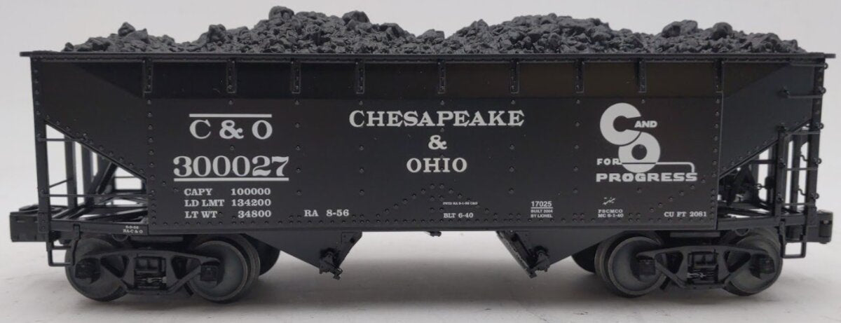 Lionel 6-17025 O Diecast Chesapeake & Ohio 50-Ton Offset Hopper Car #300027 LN/Box
