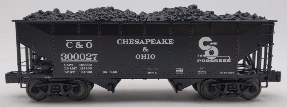 Lionel 6-17025 O Diecast Chesapeake & Ohio 50-Ton Offset Hopper Car #300027 LN/Box