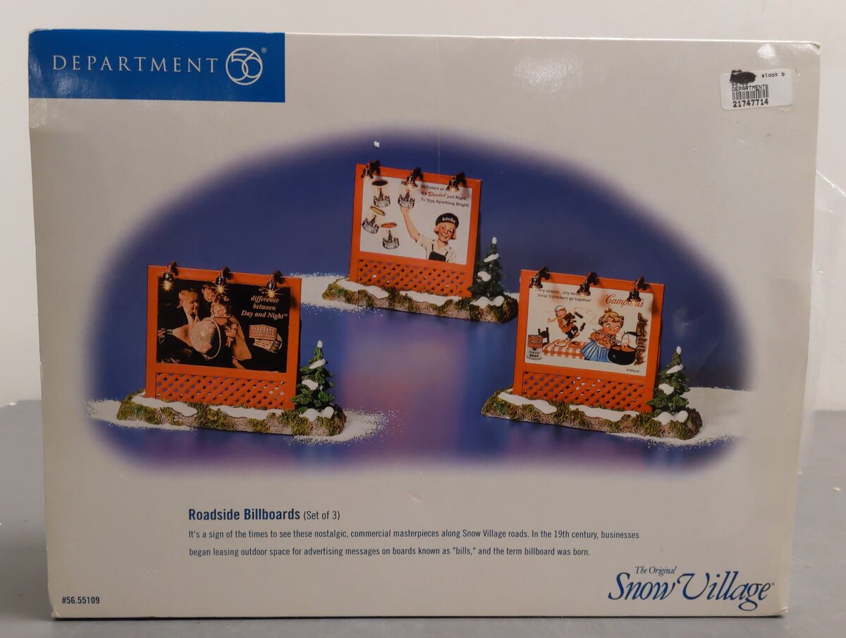 Dept 56 55109 Roadside Billboards (Pack of 3) LN/Box