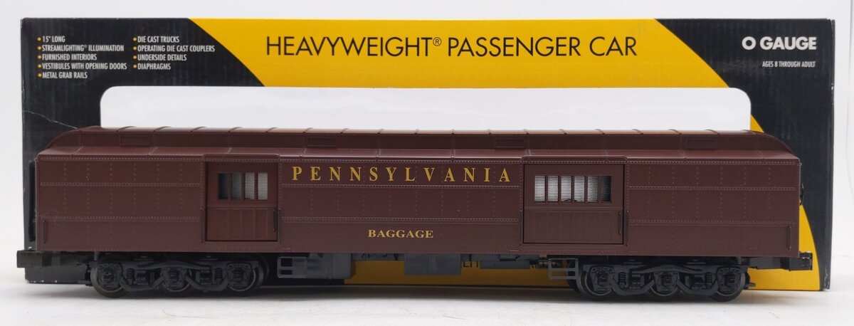 K-Line O Gauge PRR 15' Heavyweight Baggage Passenger Car LN/Box